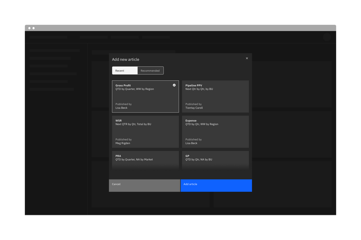 Example of a content switcher